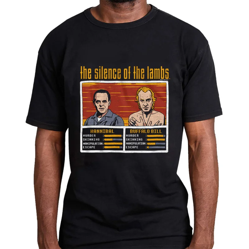 

Hannibal And Buffalo Bill Silence of the lambs Horror movie Gift t shirt Dr Lecter print clothes Scary Hannigram All size Tee