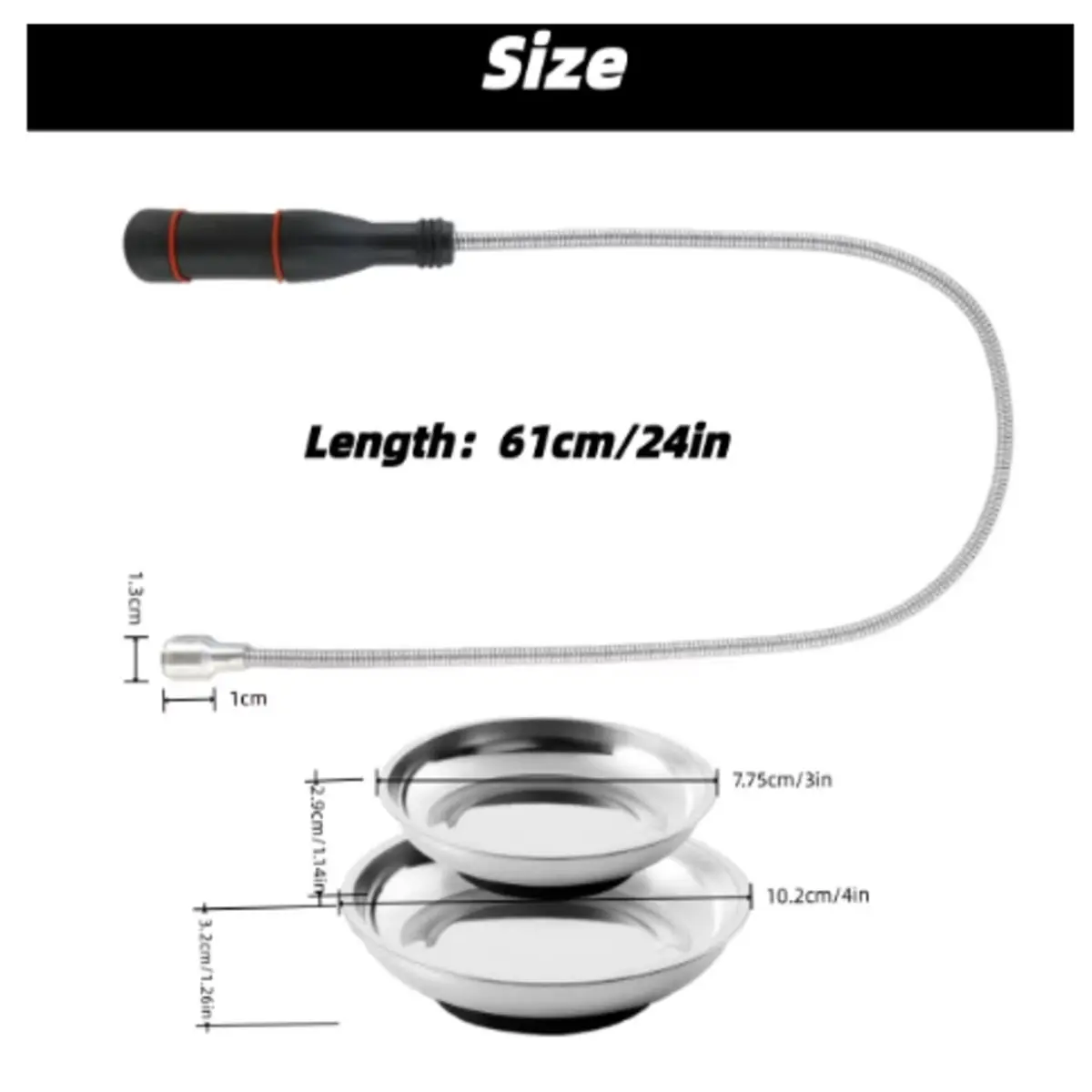 Telescoping Magnetic Pickup Tools Set Extendable Magnetic Pick Up Tools Flexible Bendable Spring Magnet Stick Tray 6