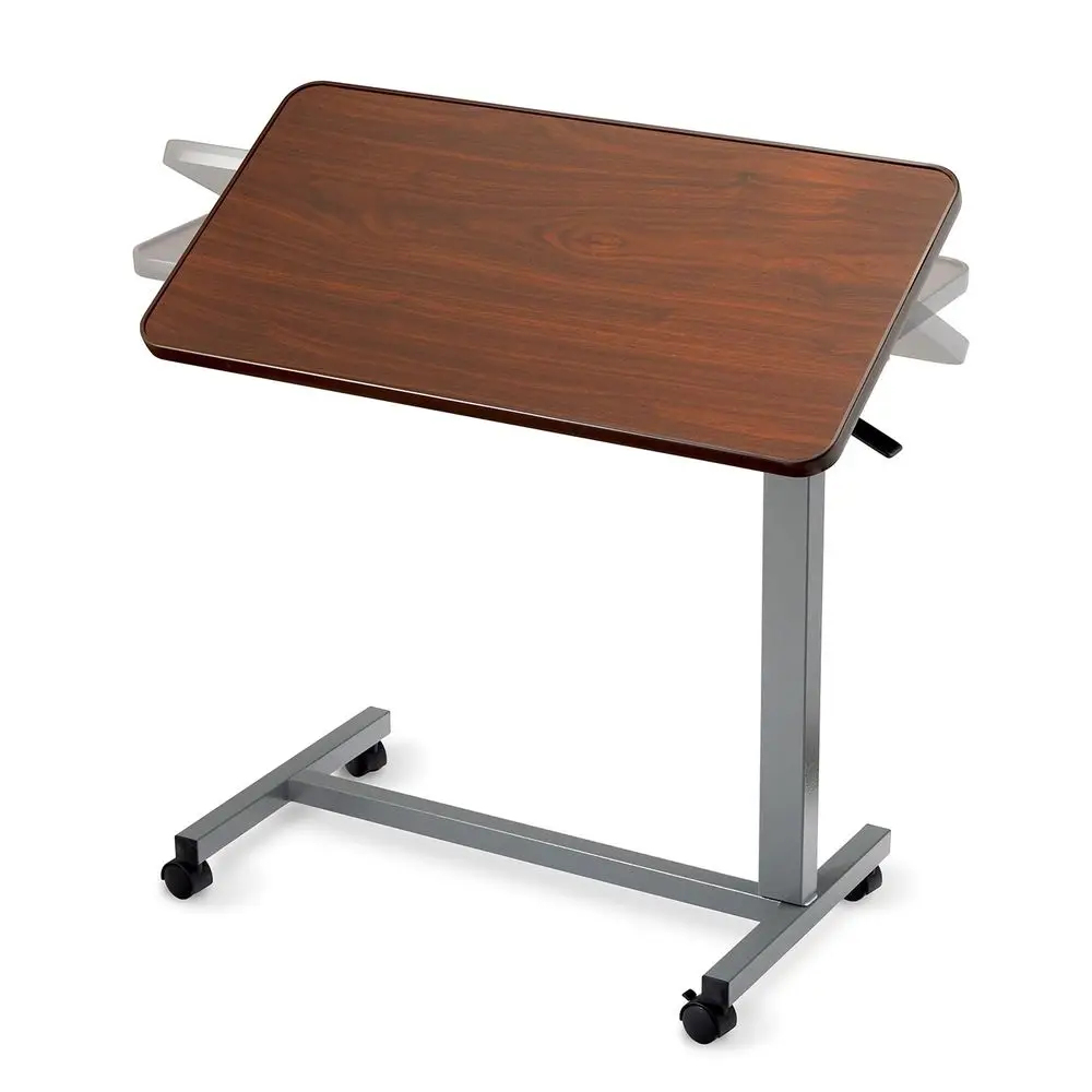 

Bed Table, Height Adjustable amp Tilting Overbed Table, Hospital Bedside Table, Medical Rolling Desk with Wheels, Waterproof Me
