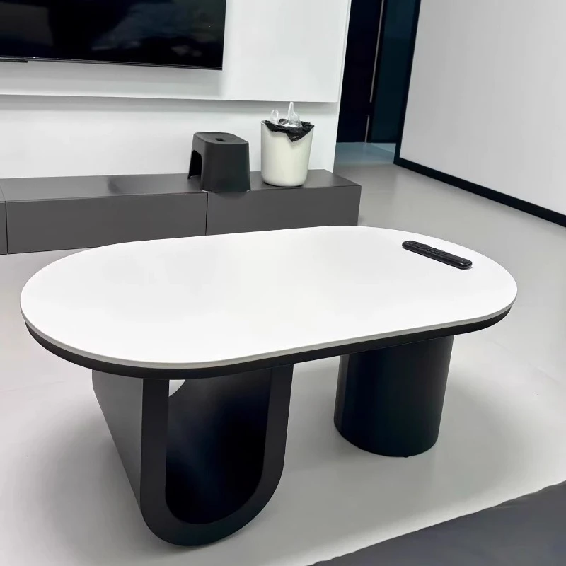 Minimalist rock slab oval coffee table living room home modern simple small apartment tea table