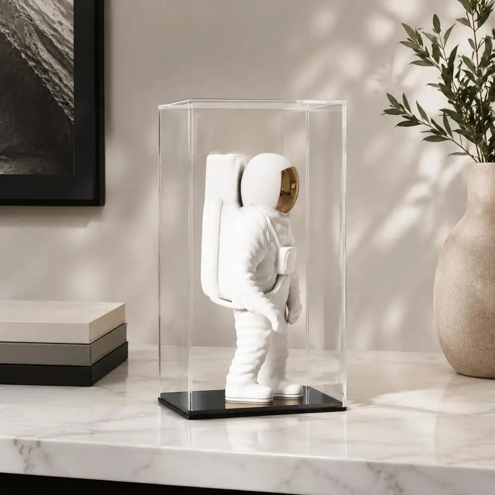 Vitrine en acrylique 20x20x38 cm pour magasins, vitrine, protection transparente anti-poussière