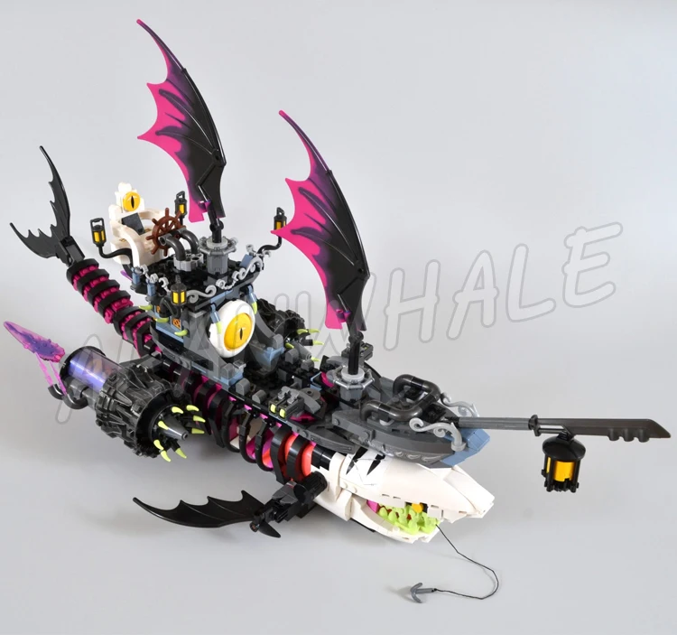 1388 elementów Senny Koszmar Rekin Statek Tryb Tandemowy Potwór Pojazd Latające Oczy 81469 Klocki Kompatybilne z Modelami