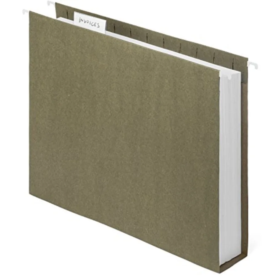 Blue Summit Supplies 25 Pack Extra Capacity Hanging File Folders Letter Size Reinforced Green Hanging File Folders with Heavy D