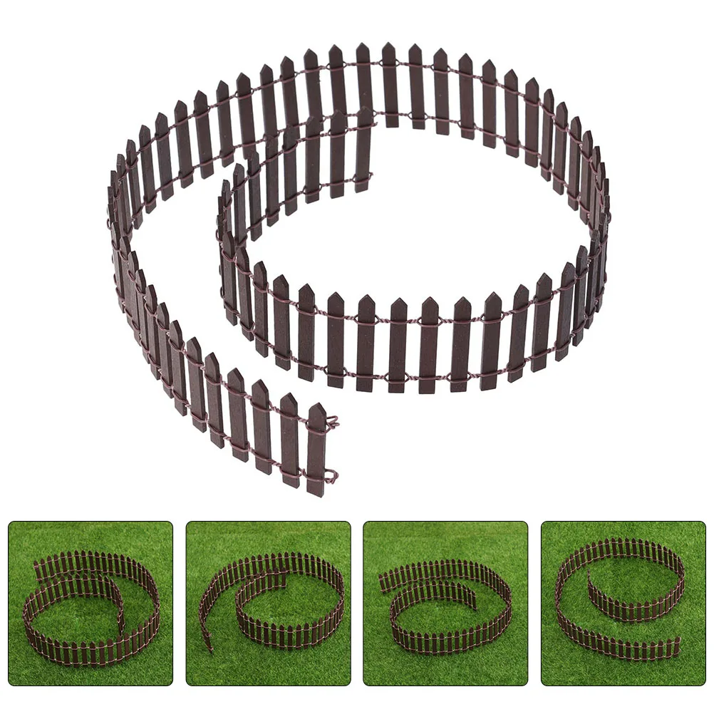 

2pcs Miniature Garden Micro Landscape Decorative Fences For Diy Fairy Durable Wooden Adornments Mini Decor Landscape Fence House