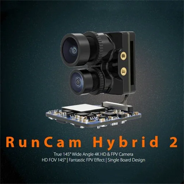 RunCam Hybrid 2 Upgraded 4K FPV and HD Recording  with Dual Lens FOV 145 angle Phoenix  Analog Sensor 18G DIY