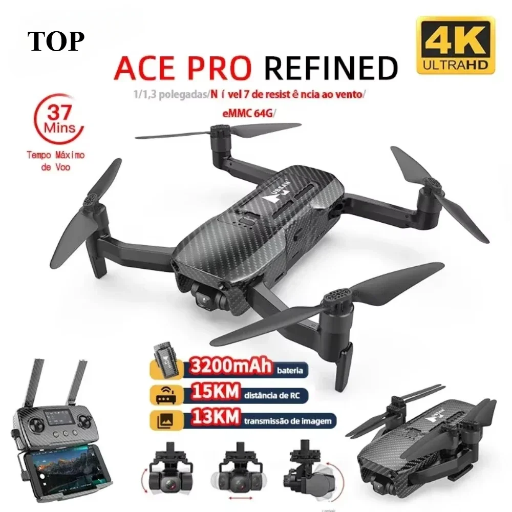 Hubsan ace pro drone refinado sem escova quadcopter evitar obstáculos 15km wifi 3 eixos cardan com câmera 4k hd profissional dron