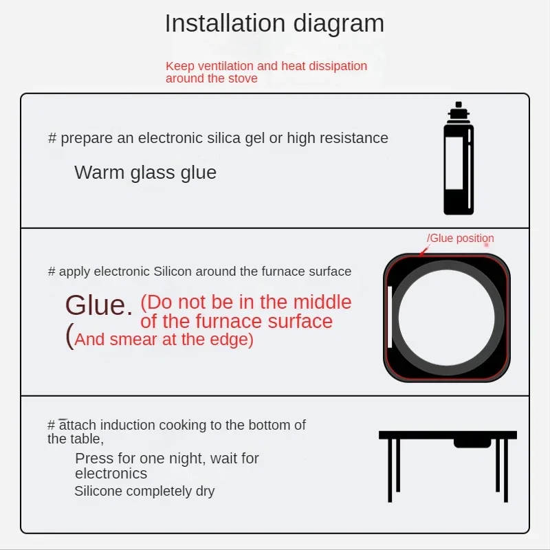 220V Induction Cooker Built in Space Heating Concealed Stove Electric Suitable for 8-12mm Thick Stone Slabs Fogão Elétrico