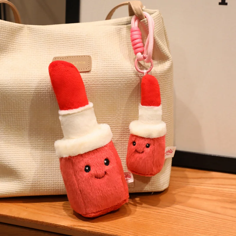 

Cute Simulation Lipstick Plush Bag Pendant Toy Cute Cosmetics Soft Stuffed Doll Kids Gifts Kawaii Room Decor Keychain