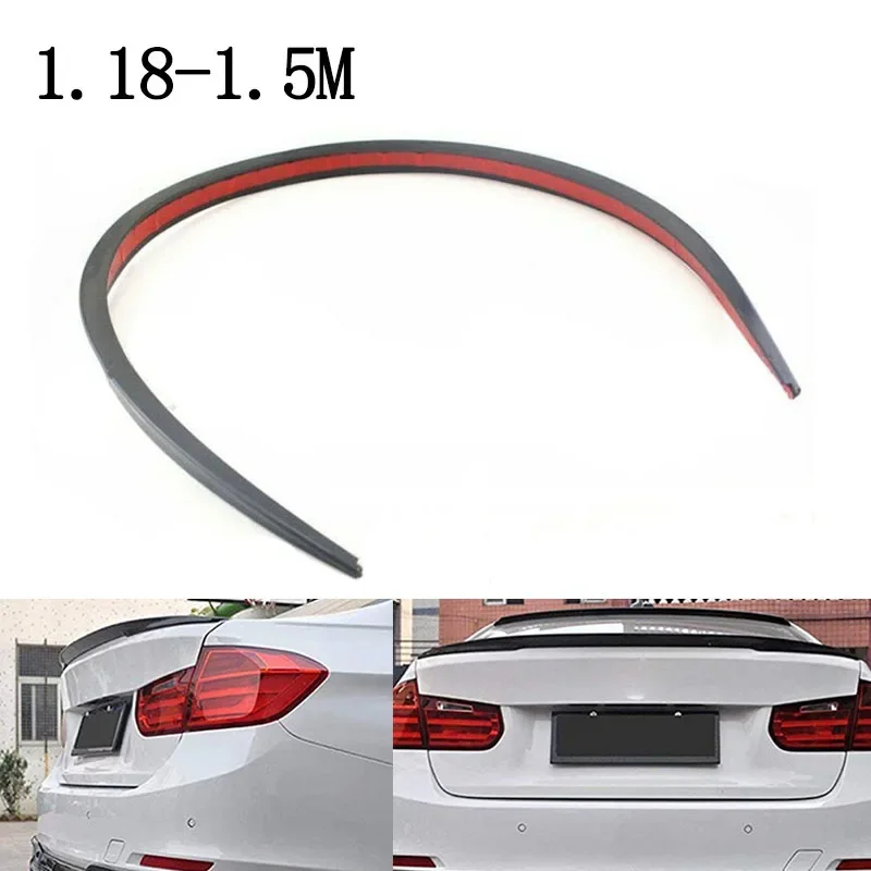 Universal Car Spoiler Soft sport spoiler Car Rear Roof Trunk Spoiler Rear Wing Lip Trim Sticker 1.18-1.5M