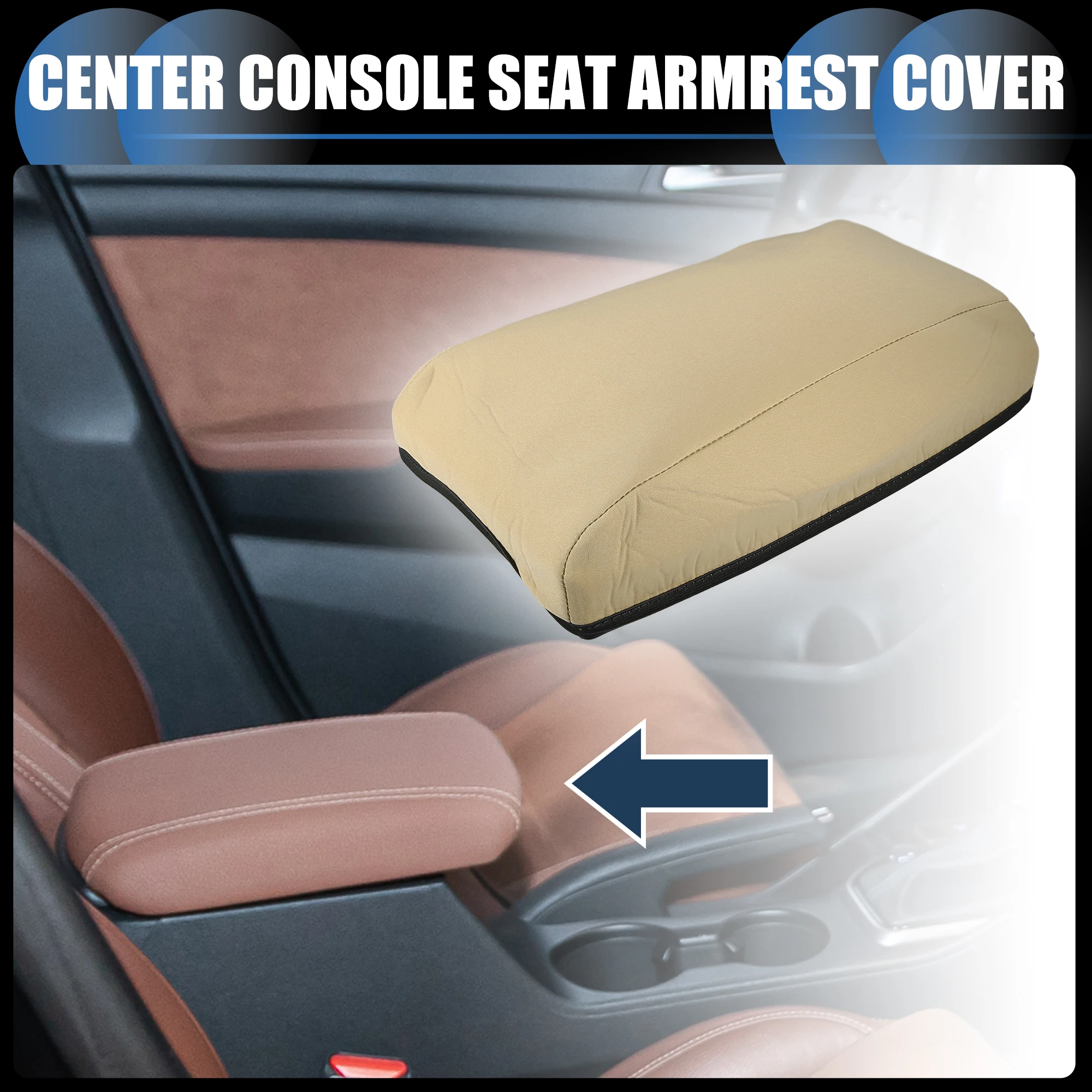 UXCELL Armrest Protector Cover Pad for Hyundai Tucson 2015 2016 2017 2018 Light Brown