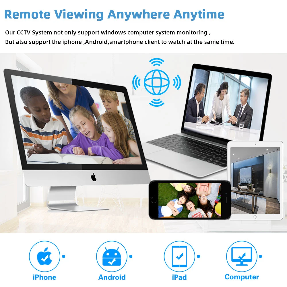 16CH CCTV DVR Kit 8MP داخلي المنزل كامل اللون للرؤية الليلية AHD الأمن كاميرا بشكل قبة نظام مراقبة الفيديو عدة 16 قناة 4K #5