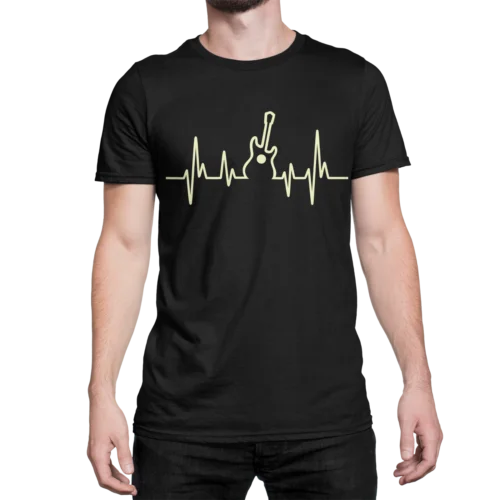 Neu Unisex T-Shirt Musikfrequenz-Gitarre Gitarrist Musikband Premium T-Shirt