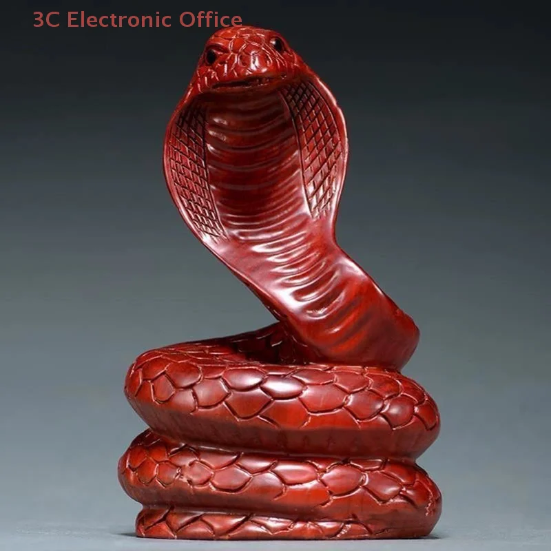 

Artfully Crafted Mini Wooden Snake Figurine Chinese Zodiac Feng Shui Desktop Ornament