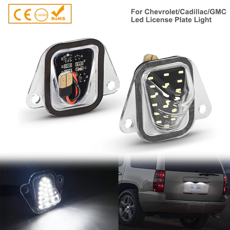 

2x LED License Number Plate Light For Chevrolet Suburban 1500/2500 Tahoe 2007-2014 For GMC Yukon For Cadillac Escalade 25778786