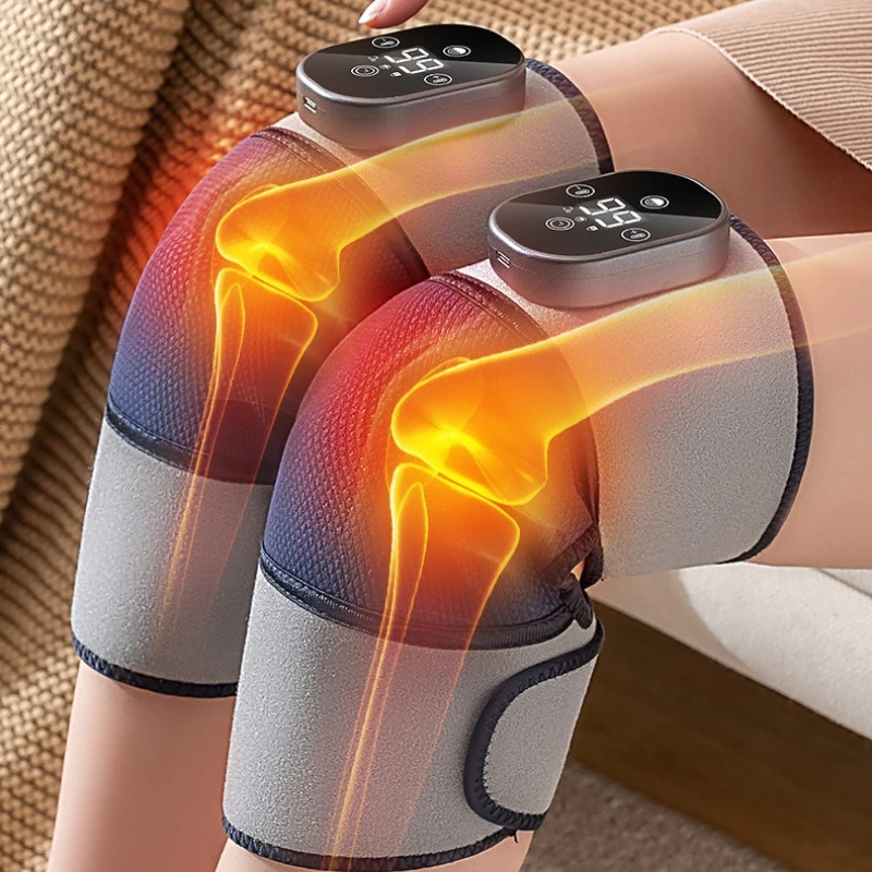Heated Pad Electric - 振動熱療法膝マッサージラップ、肩と肘用電気温熱パッド、多機能タイマー制御、耐久性あり
