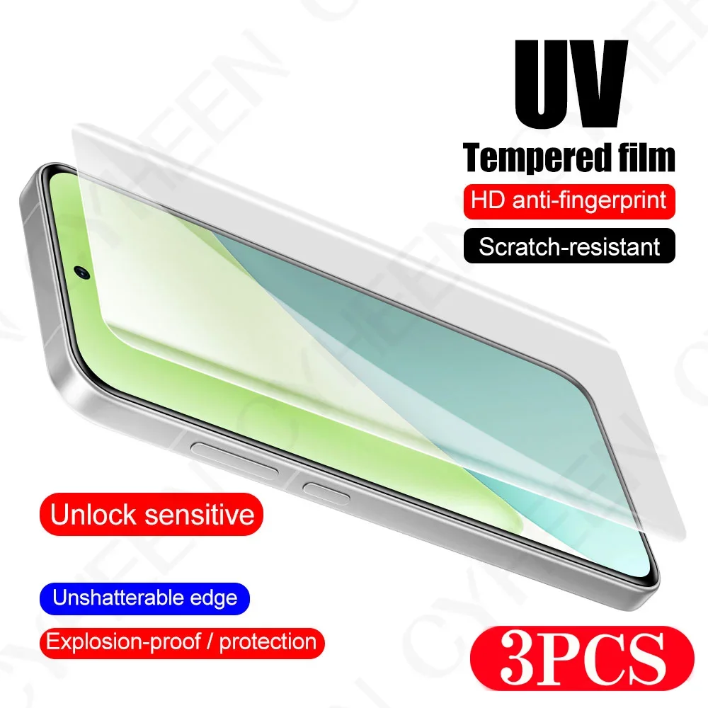 3Pcs Full Cover UV Tempered Glass Protective Film for Xiaomi 15 Pro 14 Ultra 13 Phone Screen Protector 12 11 Civi 4 Pro 3 Mix 4