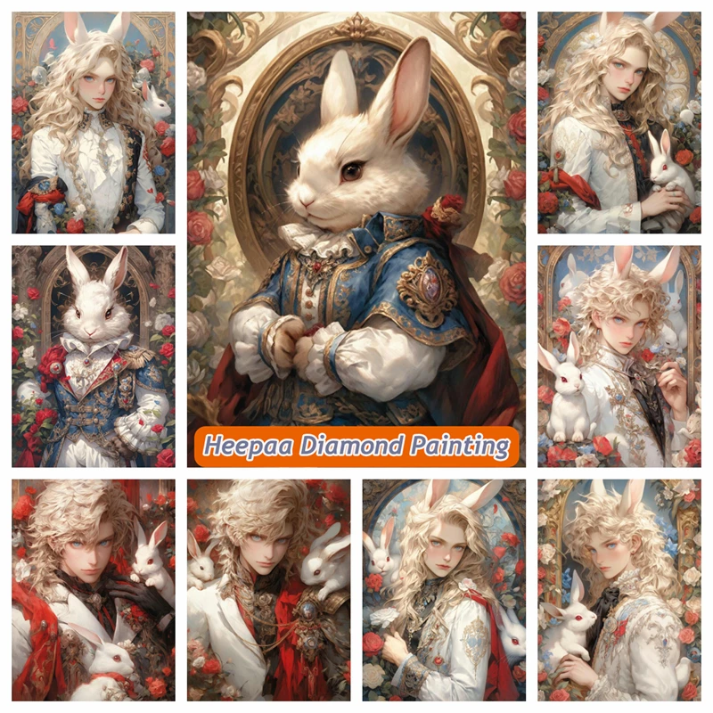 

Cartoon Rabbit 5D DIY Diamond Painting Mosaic Embroidery Alice in Wonderland Cross Stitch Picture Home Decor Gift