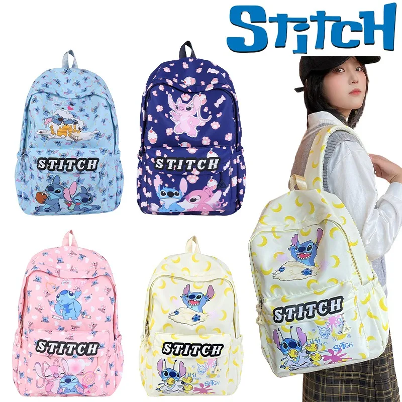 

Disney Stitch Cartoon Fashion Backpack Anime Large Capacity Women Travel Rucksack Cute Schoolbag Girls Lightweight Backpack Gift
