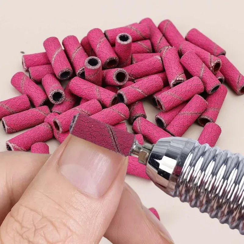 50-200 ชิ้น 240 #   ชุดสายขัดเล็บ หัวเจียรเล็บ สำหรับขัดอะคริลิค กำจัดเจล ขัดเงาเล็บ อุปกรณ์ทำเล็บ แหวนขัดเล็บ