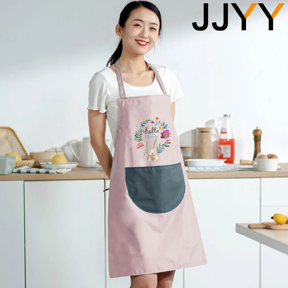 JJYY Cute Kitchen Apron for Women Waterproof and Oil Proof with Hand-Wiping Cover Wholesale