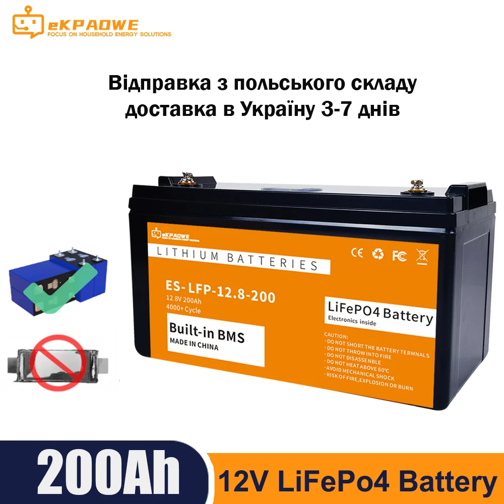 

LiFePO4 24V 200Ah 100Ah 140Ah 300Ah 5Kw 12V Battery Bluetooth BMS 6000+ Cycles Grade-A IP65 RV Solar Lithium Pack UKA Tax Free