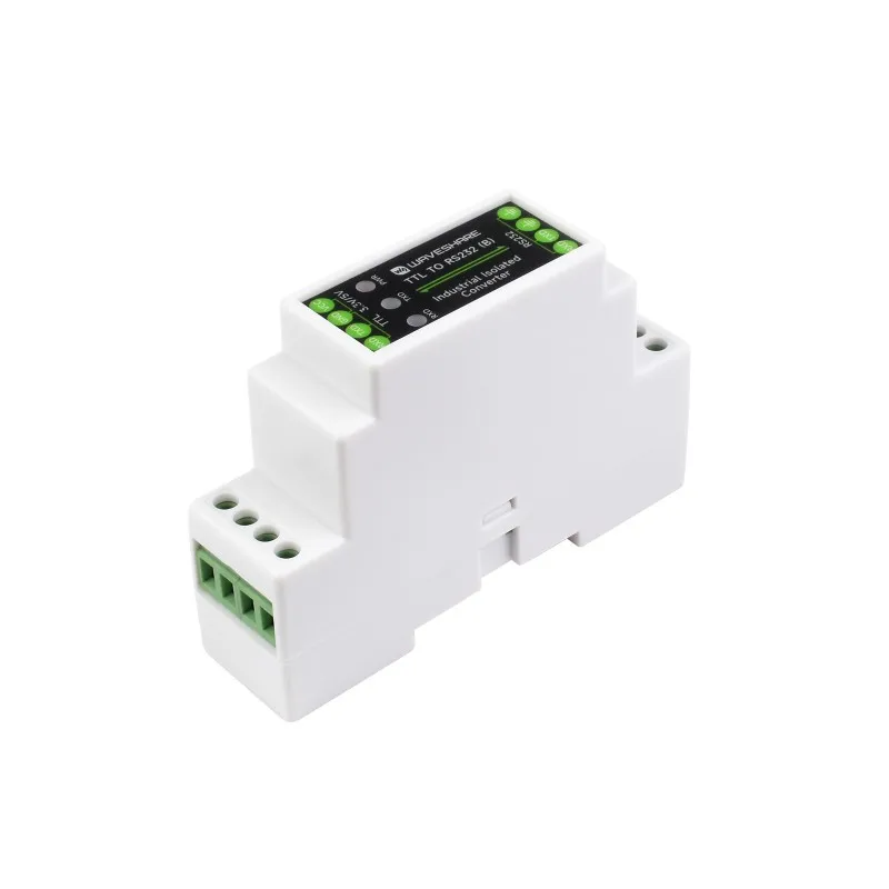 Waveshare Rail-mount TTL To RS232 Galvanic isolated Converter, Full-Duplex Communication,Lightningproof & Anti-Surge