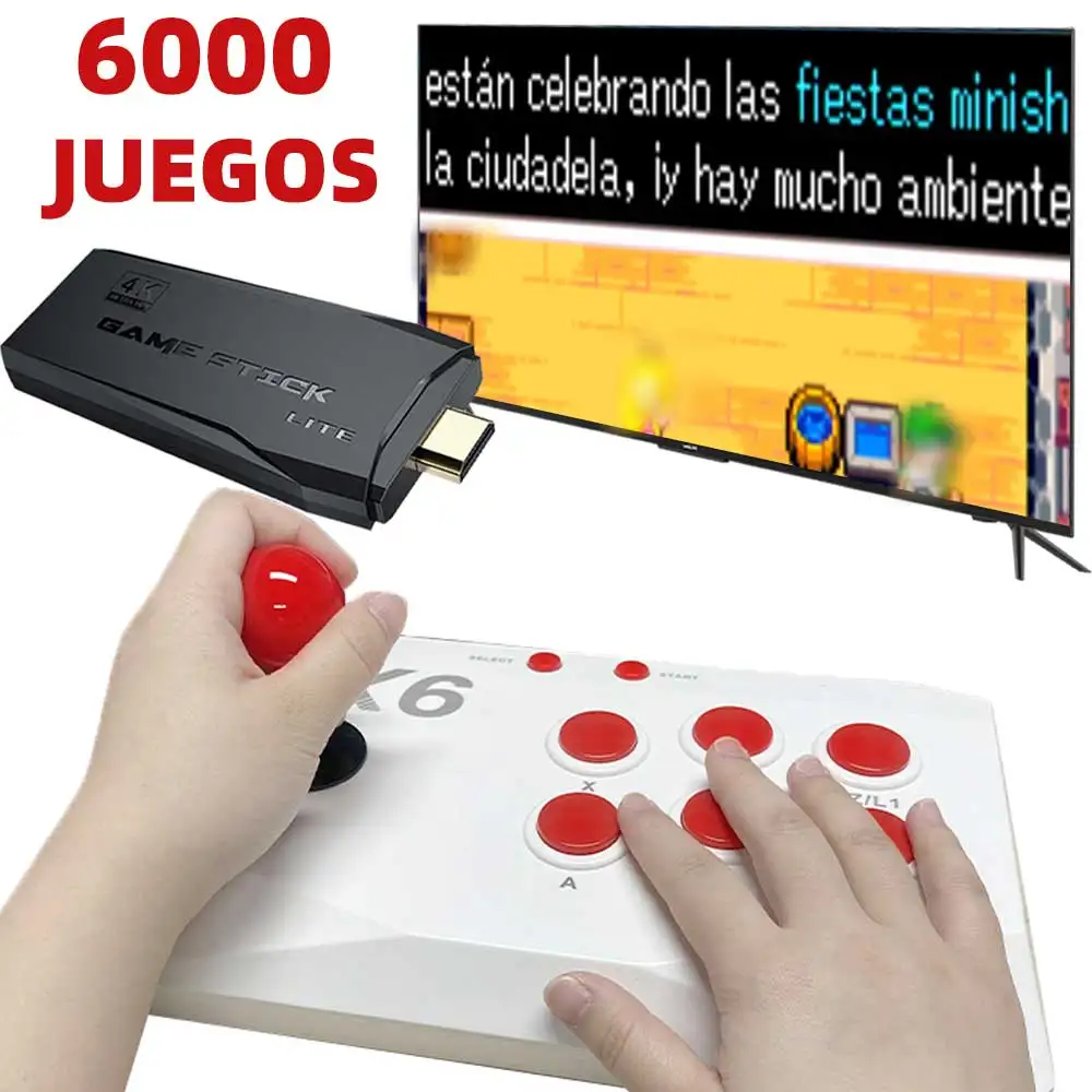 ممر ريترو لعبة فيديو وحدة التحكم 4K HD لعبة عصا لماامي سيجا أركيد وحدة التحكم القتال عصا مع الألعاب الإسبانية 1 لاعب