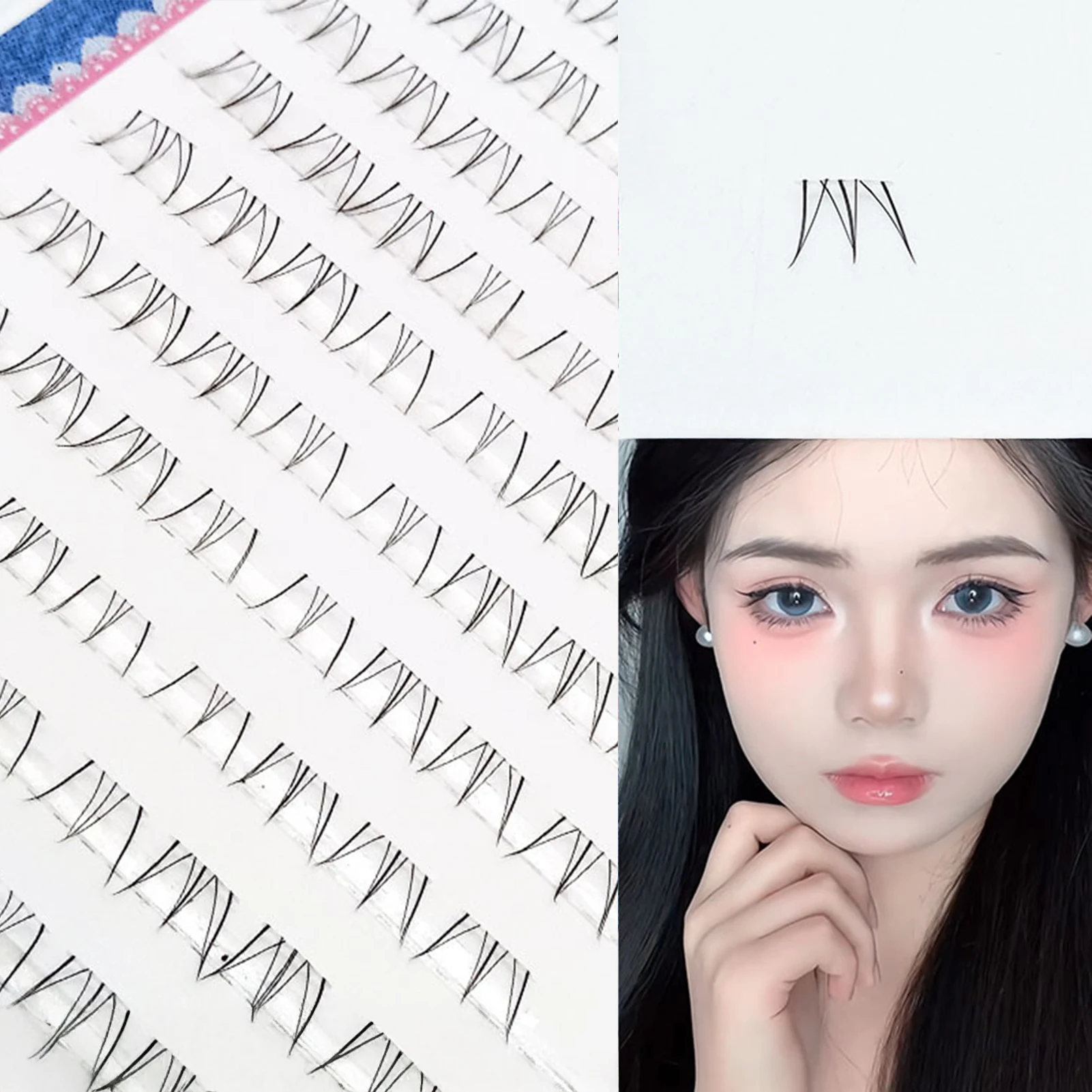 10 Reihen ACE Koreanische Manga Untere Falsche Wimpern Mädchen-Gruppenstil Natürliche Wispy Fluffy Wimpernverlängerung Cluster Vergrößern Sie Ihre Augen