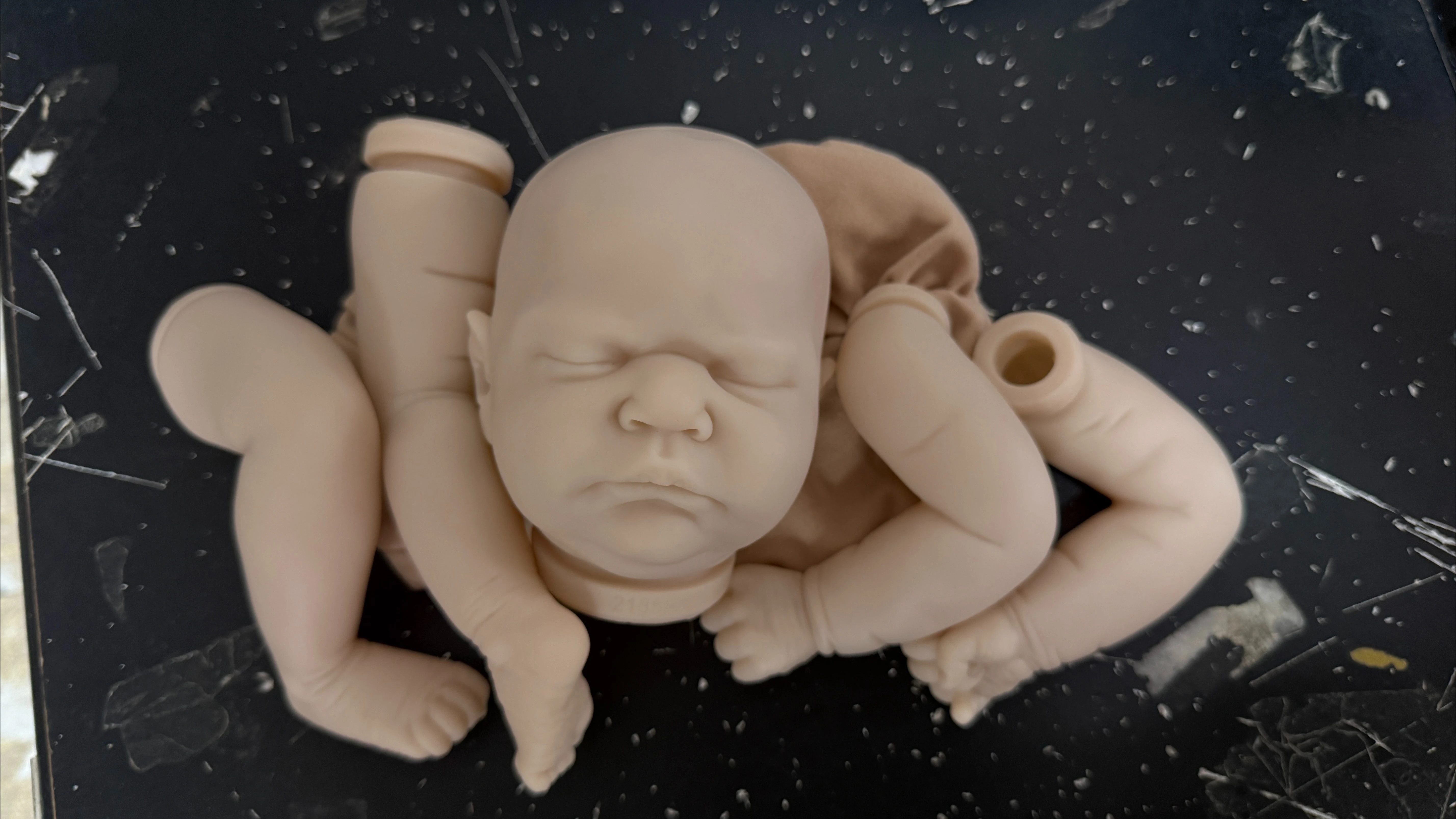 NPK 18Inch  Unassembled Unpainted Reborn Romilly Sleepping Baby DIY Blank Doll Parts with Body Rlistic Doll Kits