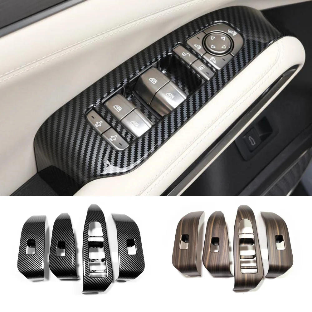 

For BYD Song L 2024-2025 Carbon fiber Car Interior Window Lift Switch Panel Cover Trim Decoration Styling Sticker Accessories