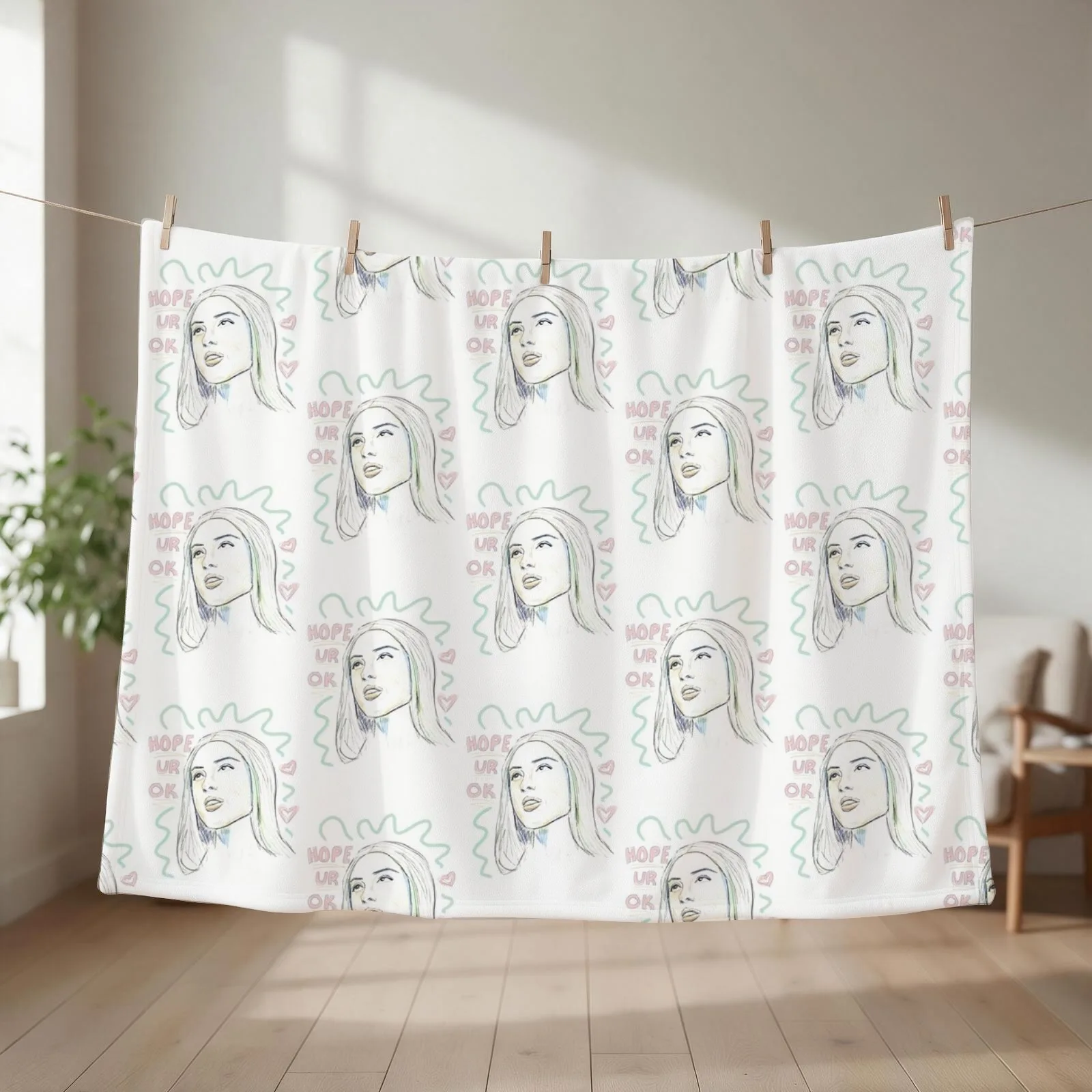 hope ur ok Throw Blanket couch cozy soft plush fuzzy picnic outdoor blanket