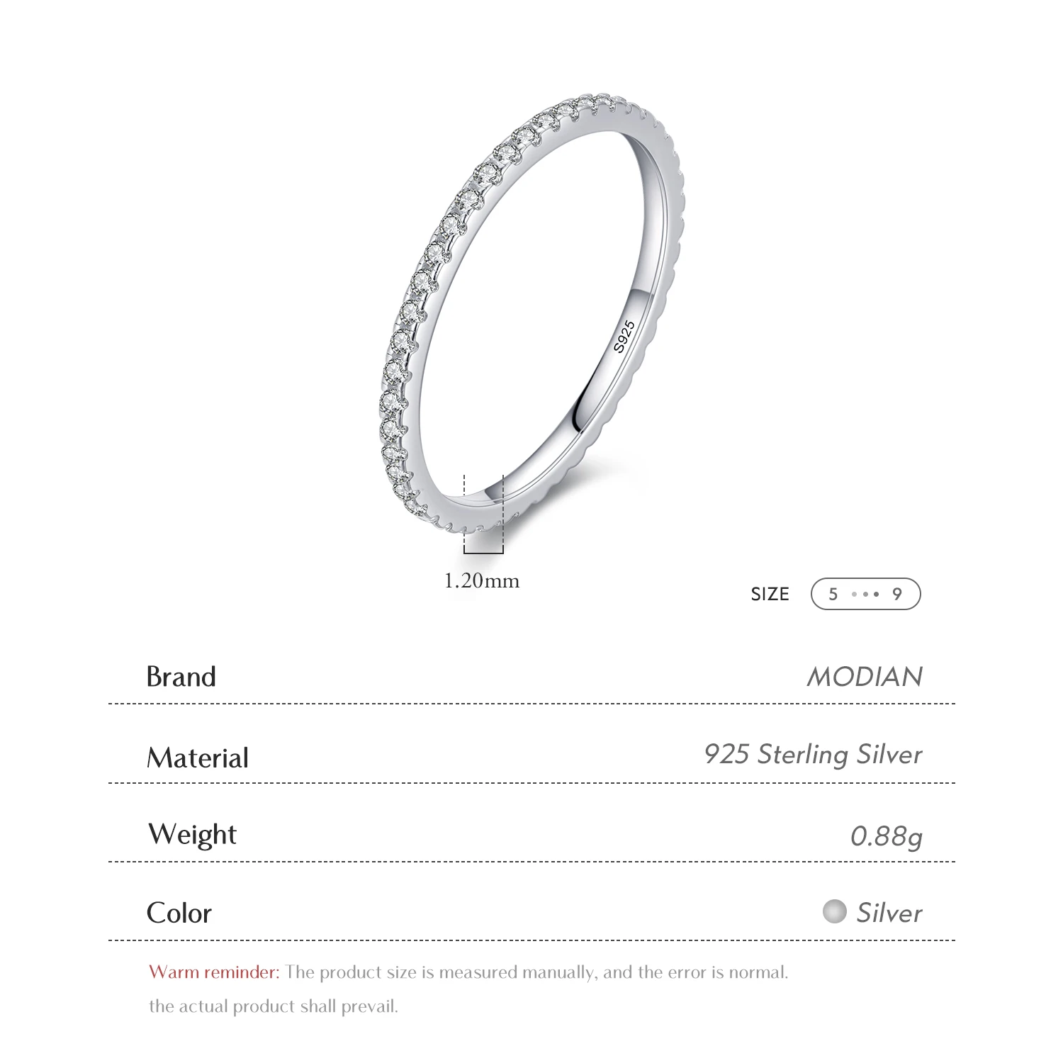 MODIAN Echt Zilver Zwart Zirconia Stapelbare Ringen Mode Kristal 925 Sterling Zilveren Vinger Ringen voor Vrouwen Party Fijne Sieraden