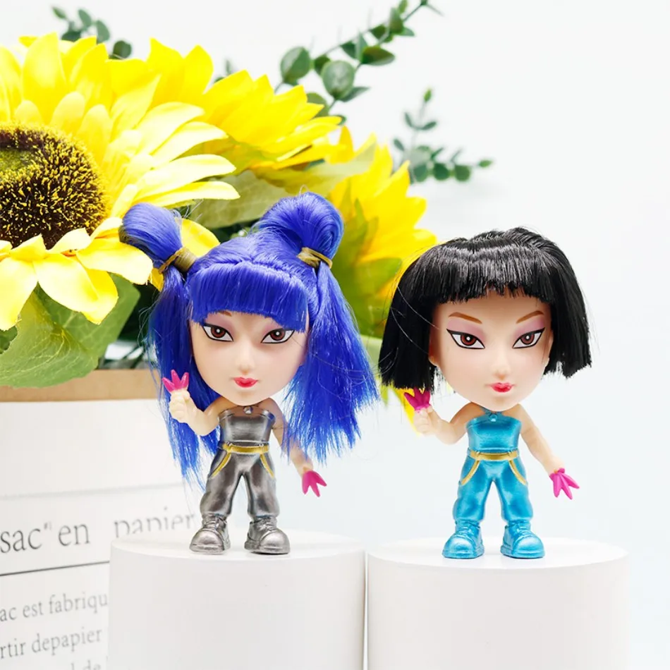 6個/セット - Qバージョン - KPOP デモンハンターズ スーパースター ルミ ミラ ゾーイ アクリル PVC アクションフィギュア おもちゃ アニメ フィギュア ドール ファンへのギフト