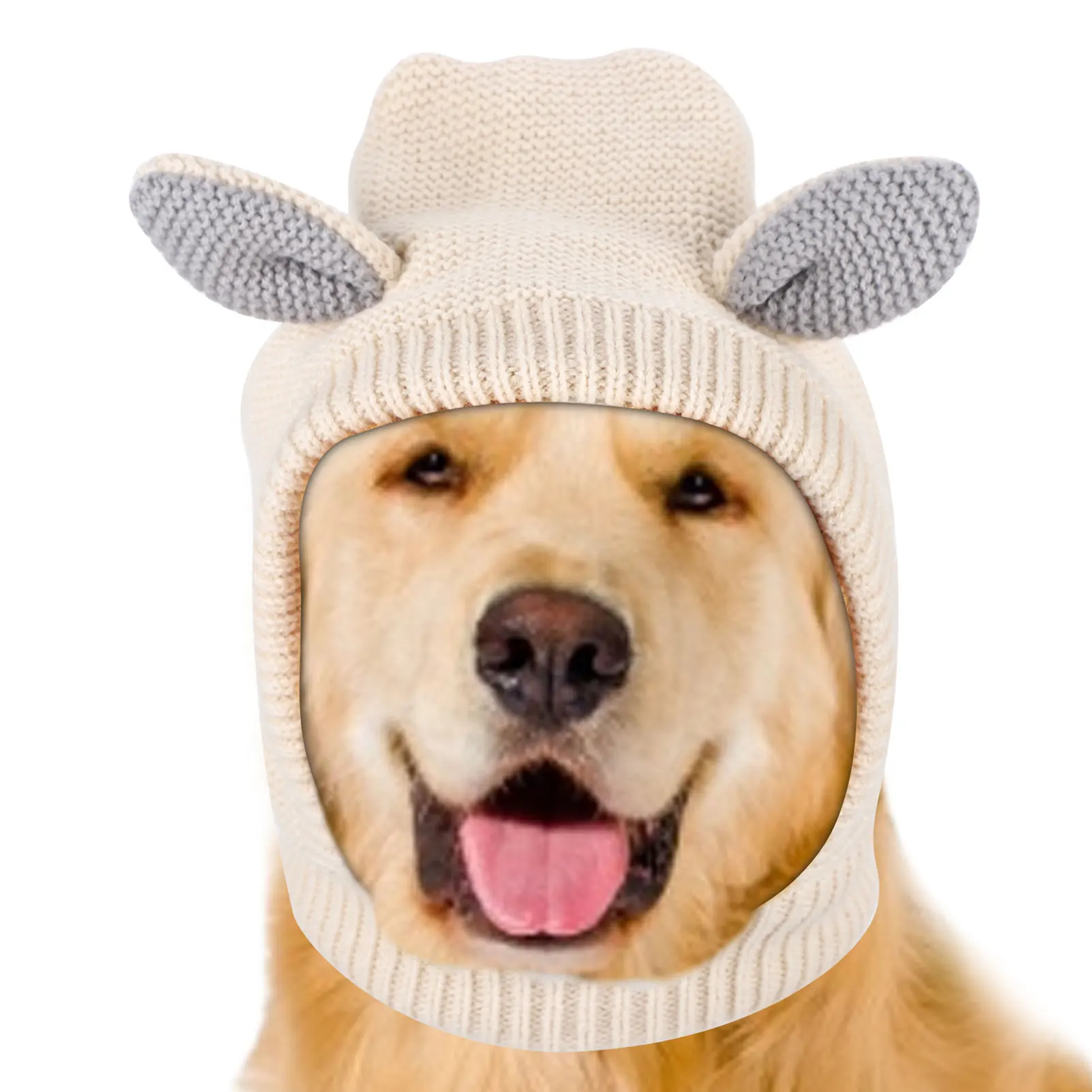 Pet Dog Warm Windproof Knitted Hat Fashion Cap Winter Rabbit Ear Design Beanie for Cute Pet Christmas