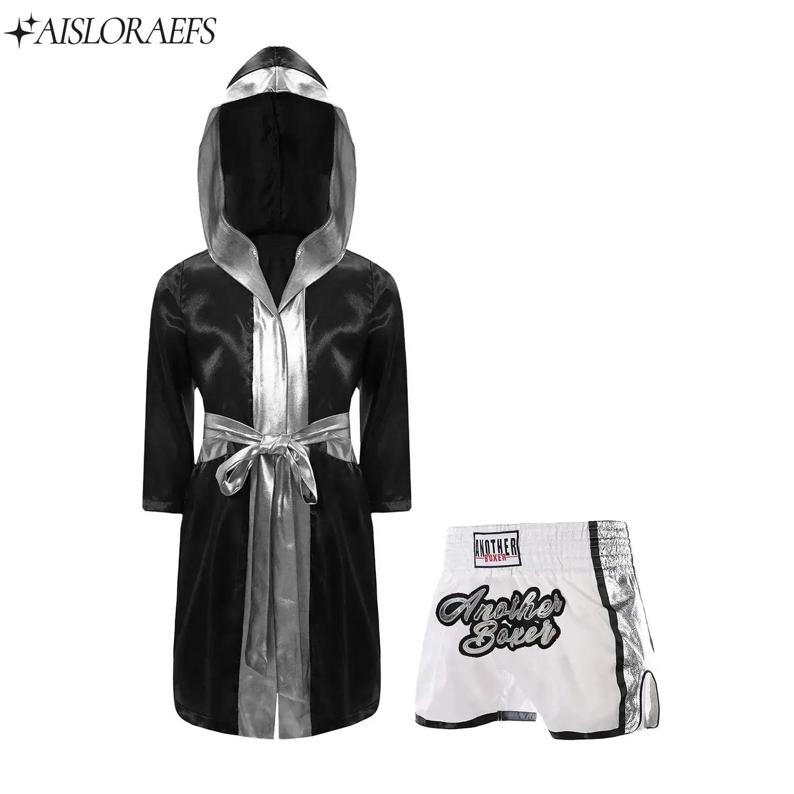

Kids Boxing Outfit Halloween Cosplay Costume for Boys Teens Fashion New Boxing Match Theme Party Stage Performance Costume Set