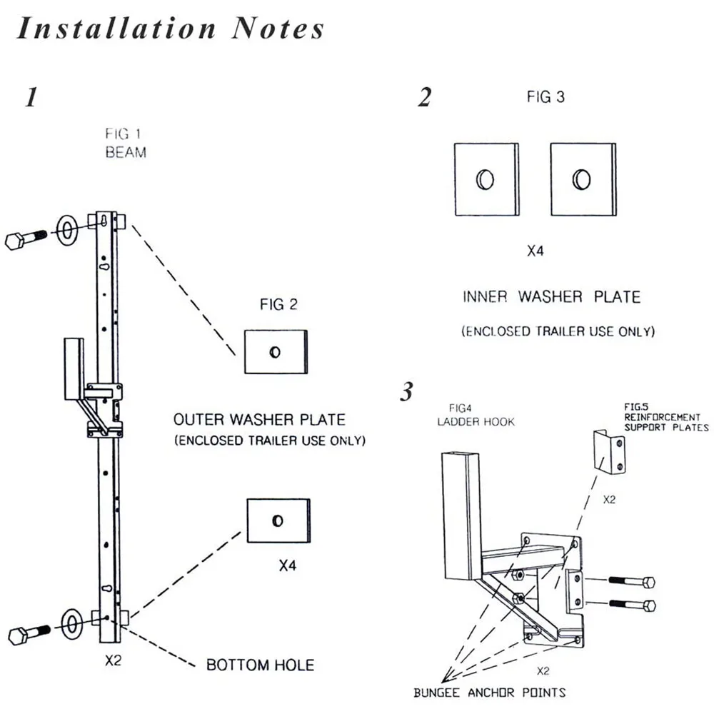 Verstellbarer Anhänger-Seitenleiterständer für geschlossene Anhänger-Anhänger-Außenwandhalterung