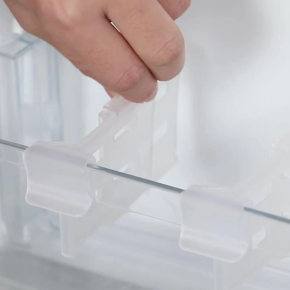 

12pcs Refrigerator Divider Board Fridge Partition Organizer Pp Material Adjustable Side Door Clip-On Separator Food