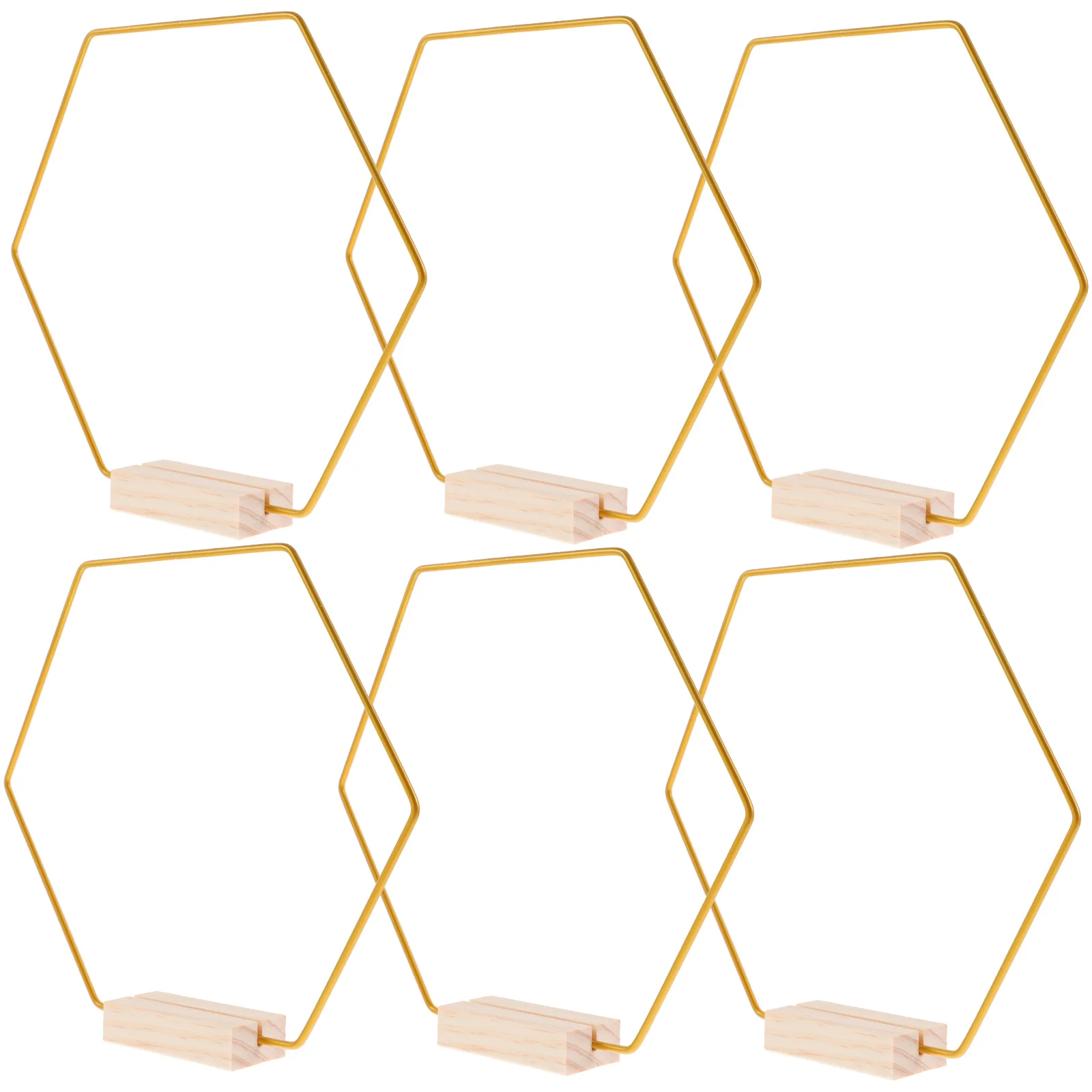 

6Set Hexagon Metal Floral Hoops DIY Dream Catcher Rings Wedding Table Centerpiece Decorations Capturing Net Supplies