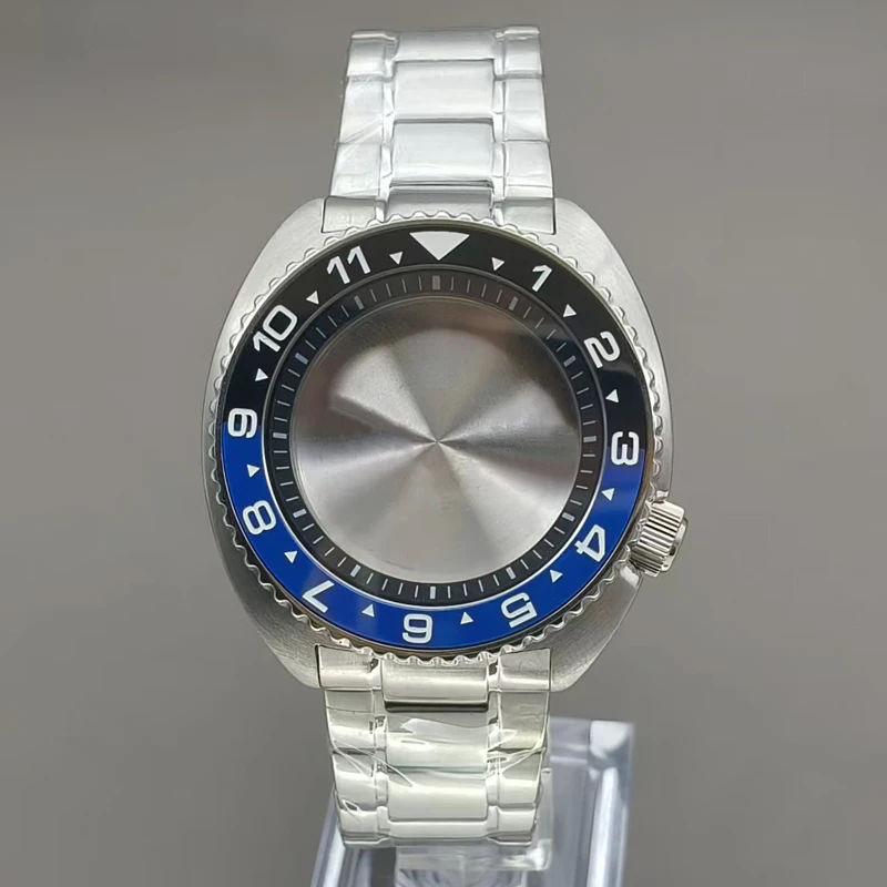 

Mod 6105 Turtle Abalone Case Sapphire crystal glass NH35 NH36 Case Fits NH35 NH36 7S26 4R Movement With Steel Band Watch Cases