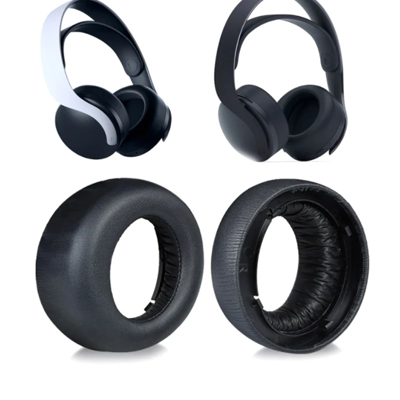 2PCS PU Leather Ear pads For PS5 PULSE 3D Headset Replacement Earpads Ear Cushions Ear Cover Black Headphones Repair