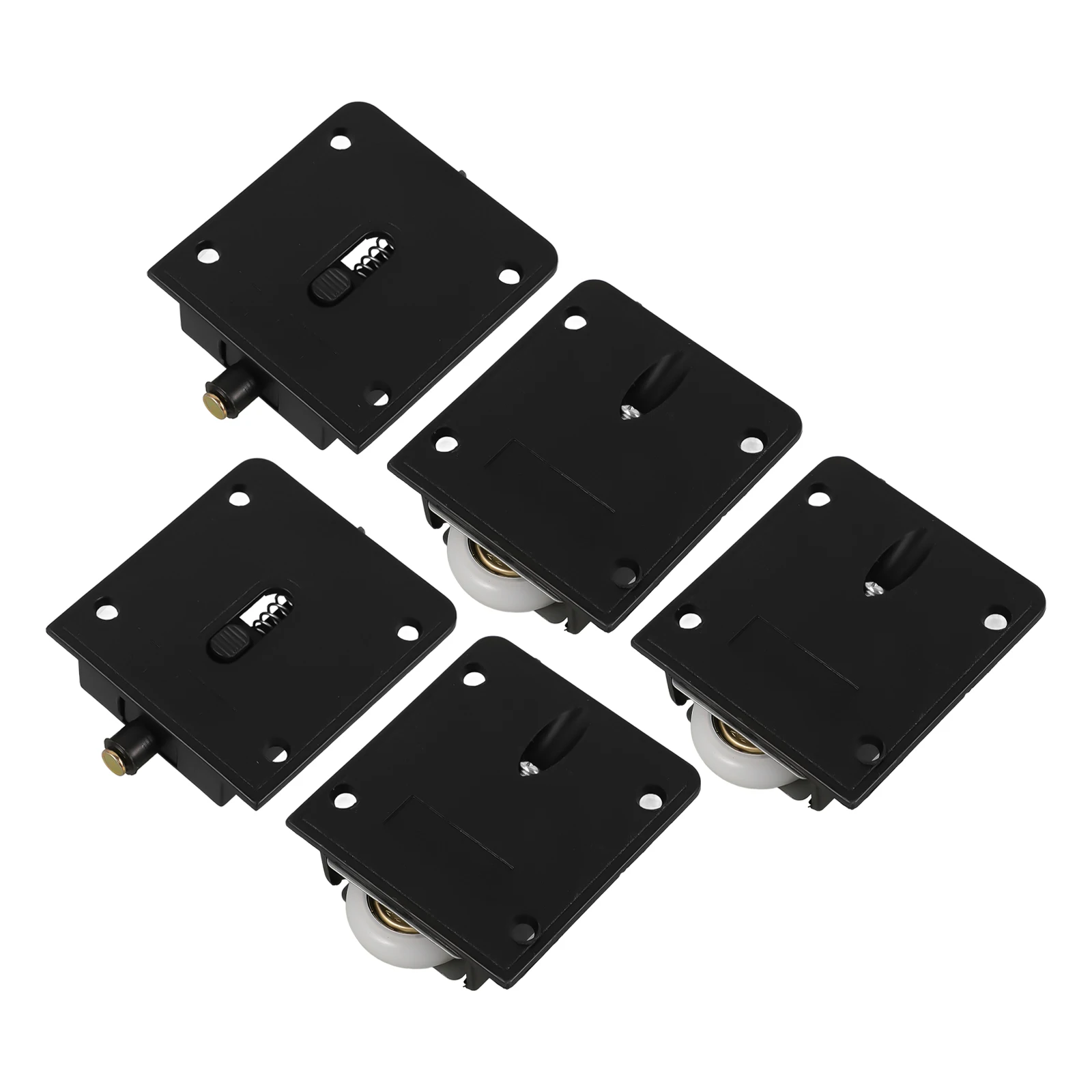 

5pcs Black Plastic Sliding Glass Door Pulley Wheel with Bearing Heavy Duty Silent Barn Rollers Wardrobe Parts Hardware