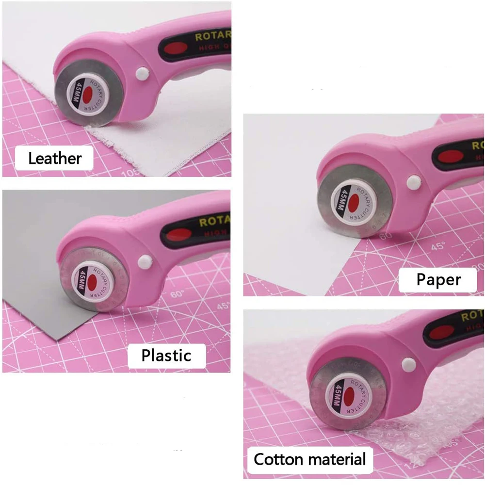 45mm Rotary Cutter Leather Fabric Rolling Cutter Sewing Fabric Cutting Wheel with Safety Lock for Fabric Sewing Arts & Crafts