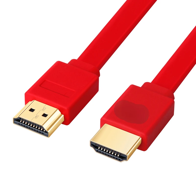 Nowy 2M 3M 5M 7.5M 10M 15M pozłacana wtyczka męski-męski kabel kompatybilny z HDMI 1.4 wersja płaska linia krótki 1080p 3D dla PS3 HDTV