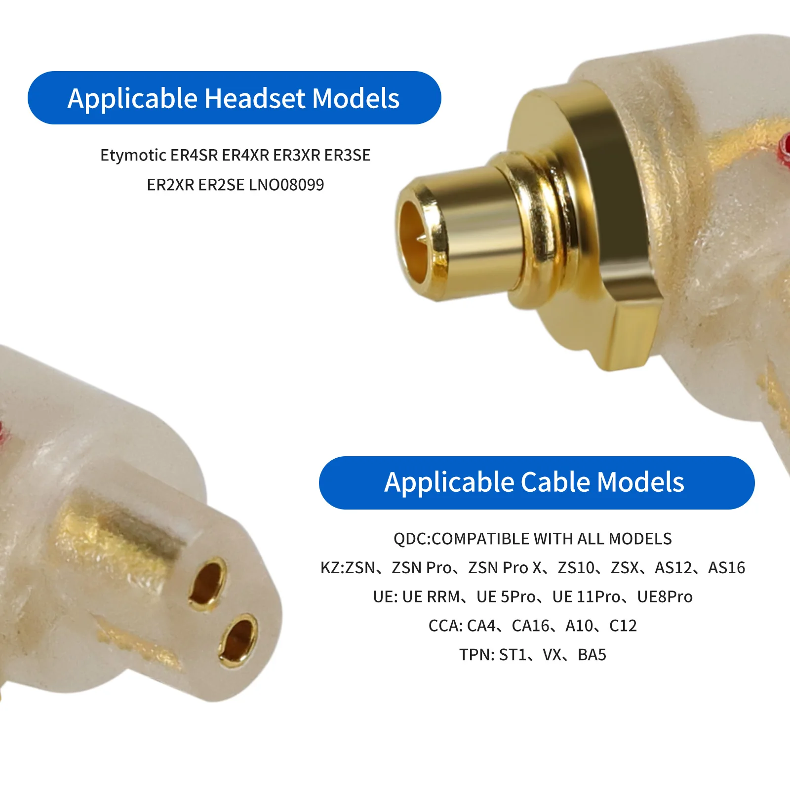 OKCSC QDC 2 ピンメス ER4SR オスイヤホンアダプターからイヤホン
