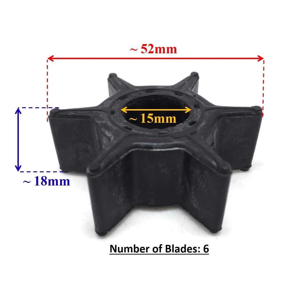 

Boat Water Pump Impeller 6H4-44352-02-00 For Parsun Makara 20HP 25HP 30HP 40HP 50HP Outboard Motor 18-3068 2/4--X67A