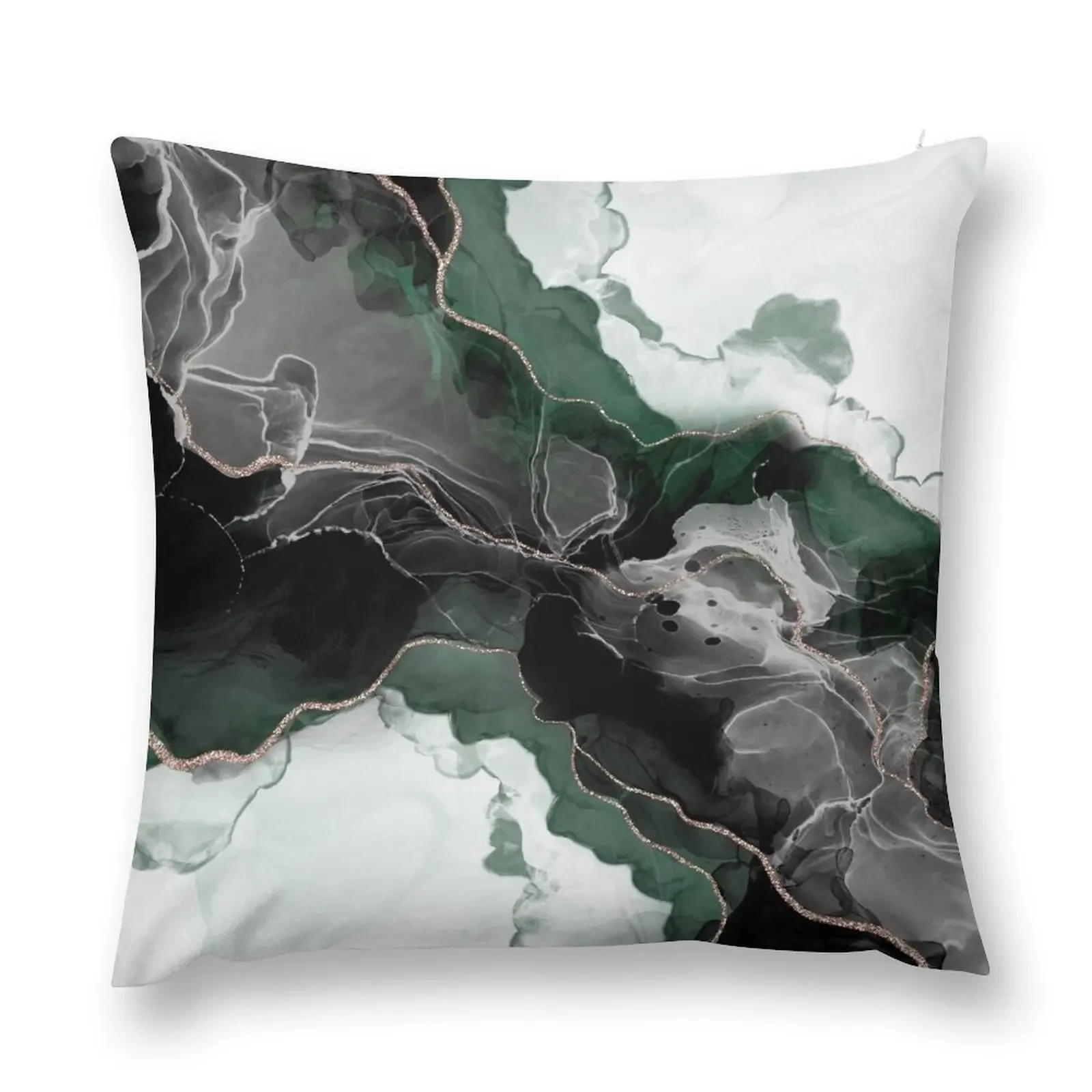 Emerald Green and Rose Gold Glitter Throw Pillow Anime Cushion Cover For Sofa pillow