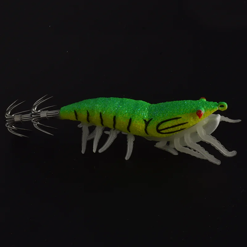 Leuchtender Imitationsholz-Garnelen-Tintenfisch-Haken Nr. 2.5 Nr. 3,5 cm Weichfüßige Garnelen Meeresfischerei Lua Fluoreszierender Köder – Detail 8