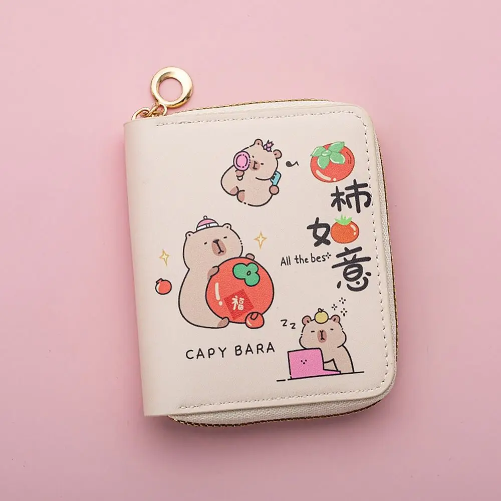

Simple Capybara Money Coin Purse Zipper INS Style Credit Card Holoder PU Leather Wallet Money Bag for Girls Students Gift