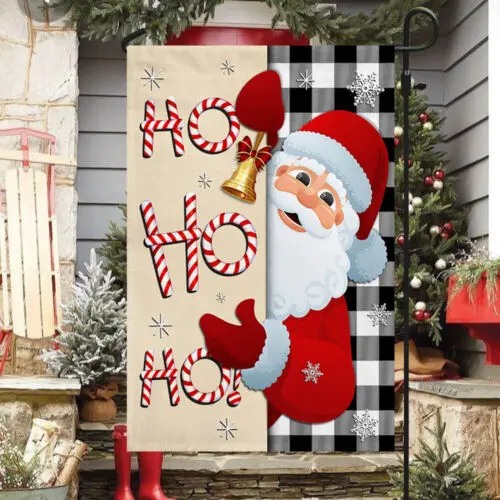 Christmas Santa Claus Welcome Home Ho Ho Ho Flag Garden Flag - House Flag ANM VVL MZZ GGO
