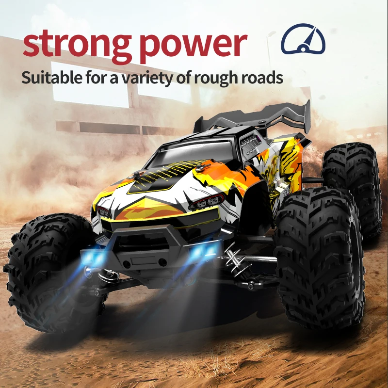 RC Car High Speed Remote Control Car Strong Shock-Absorbing Long Endurance With Adapt To All-Terrain LED Headlight 4WD Kid Toys